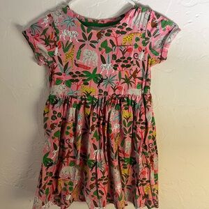 Mini Boden Pink Orange Raglan Cap Sleeve Sundress